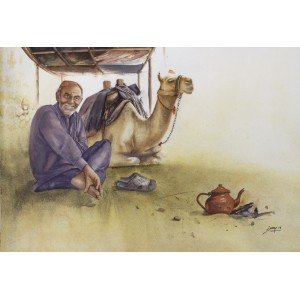 Ishfaq Ali, 20 x 28 Inch, Water Color on Paper, Figurative Painting, AC-ISQ-014